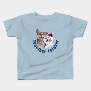 Funny cats Together forever Great love Kids T-Shirt